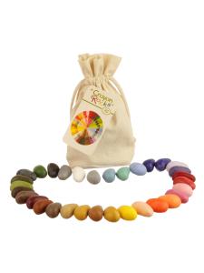 Мелки-камушки восковые Crayon Rocks (Крайон Рокс), набор 32 цвета в льняном мешочке