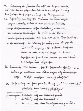 К учению о чувствах восприятий. Записи из записной книжки