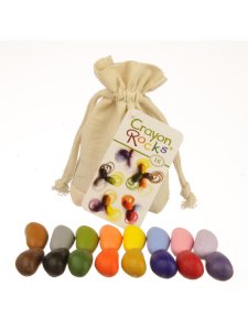 Мелки-камушки восковые Crayon Rocks (Крайон Рокс), набор 16 штук в льняном мешочке
