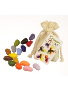 Мелки-камушки восковые Crayon Rocks (Крайон Рокс), набор 16 штук в льняном мешочке