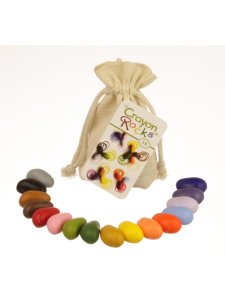 Мелки-камушки восковые Crayon Rocks (Крайон Рокс), набор 16 штук в льняном мешочке