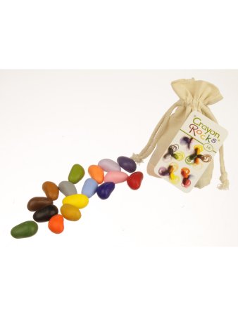 Мелки-камушки восковые Crayon Rocks (Крайон Рокс), набор 16 штук в льняном мешочке