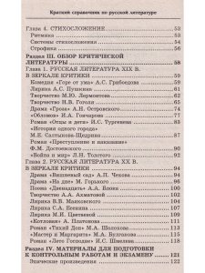 Краткий справочник по русской литературе для учащихся старших классов