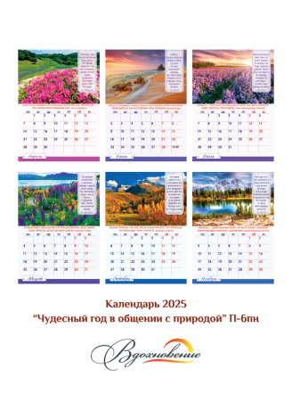 Календарь перекидной на пружине 12 страницах на 2025 год формат А4+, 25*35 см "Чудесный год. В общен
