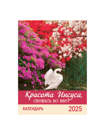 Календарь перекидной на пружине 12 страницах на 2025 год, формат А4+, 25*35 см, "Красота Иисуса, све